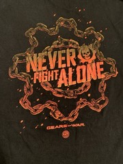 Gears Of War Never Fight Alone Video Game T-shirt Black Mens XL Xbox (M917)