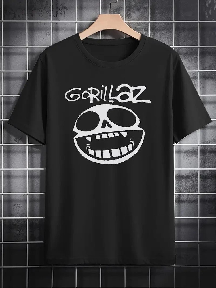Gorillaz Graphic Print T-Shirt for Men, Casual Crew Neck Size S to 5XL