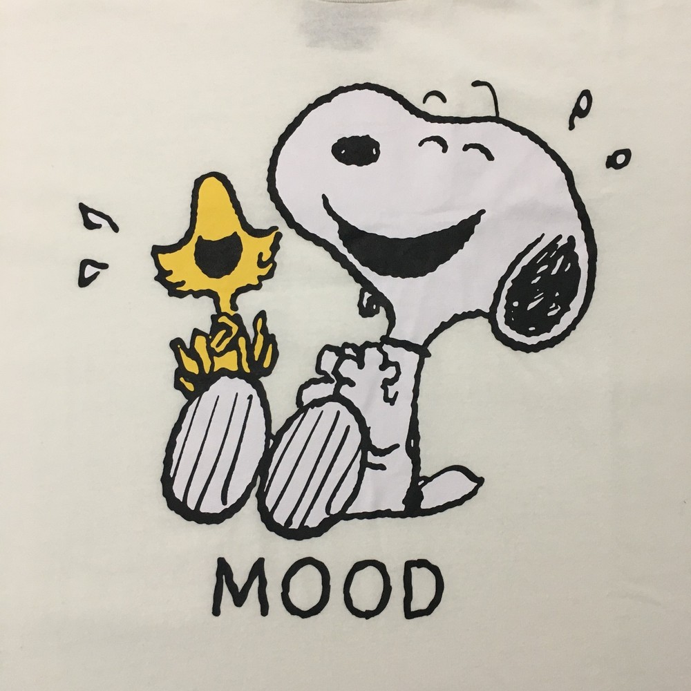 Teen Girls Size XXL Peanuts Snoopy & Woodstock Mood Lt Ivory S/S Tee T-Shirt NWT