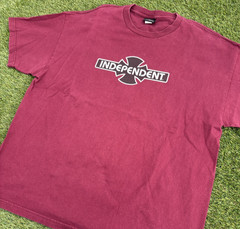 Vintage Y2K Independent Skater Shirt NHS Mens Size 2XL Red Streetwear Tee