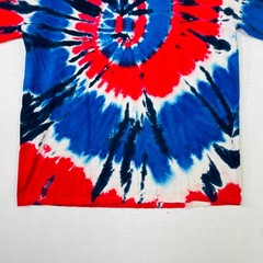Authentic Pigment Mens Tie Dye T-Shirt Red White Blue Spiral Cotton Large L