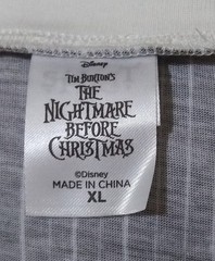 Nightmare Before Christmas Costume T Shirt Disney Novelty Tuxedo Style 3D Tee XL