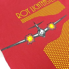 Vintage Y2K Roy Lichtenstein Airplane Pop Art Uniqlo Double-Sided Red T-Shirt L