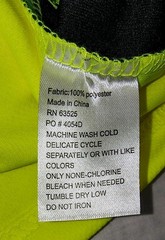North 15 High Vis LS Safety Work T-Shirt Pocket ASNI Class 2 Yellow Black Sz L