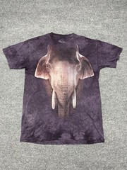 The Mountain Elephant Face Graphic T-Shirt Tie Dye Adult Large Animal Tee Large