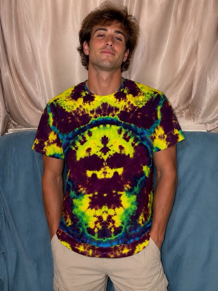 Hand Dyed Shirt Sleeve Tie Dye T Shirt Unisex For Men And Women