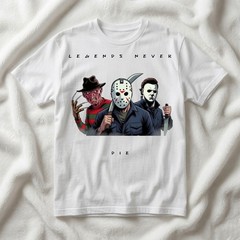 Legends Never Die Horror T-Shirt | Freddy Jason Michael Myers Comfort Colors Tee