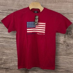 Vintage Polo Jeans Co. Ralph Lauren S/S Shirt Crimson Red NWT American Flag Y2K