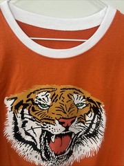 NWOT Gorgeous Bright Orange Growling Tiger Classic Graphic S/S Tee Unisex Medium