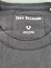 True Religion Men’s Wavy Buddha Brand Gold Foil Metallic T-Shirt Size Large NWT