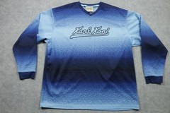 Vintage Karl Kani Shirt Mens XL Blue Gradient Long Sleeve V-Neck Logo 90s