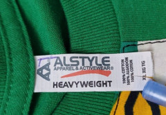Alstyle Heavyweight Cotton Green Colorful Geometric T. Shirt Size XL EXCELLENT