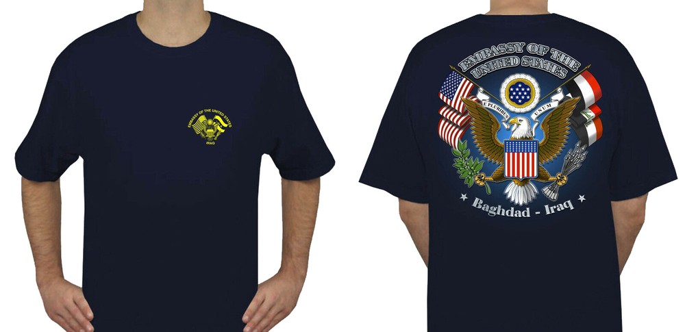 T-SHIRT US EMBASSY IRAQ BAGHDAD VARIOUS SIZES BLACK