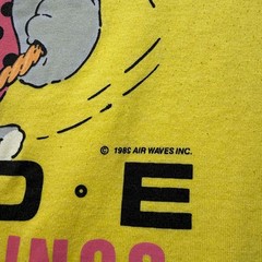 Vintage 80s 1989 Caution Bunny Wide Mood Swings Cartoon Funny Shirt USA Size XL