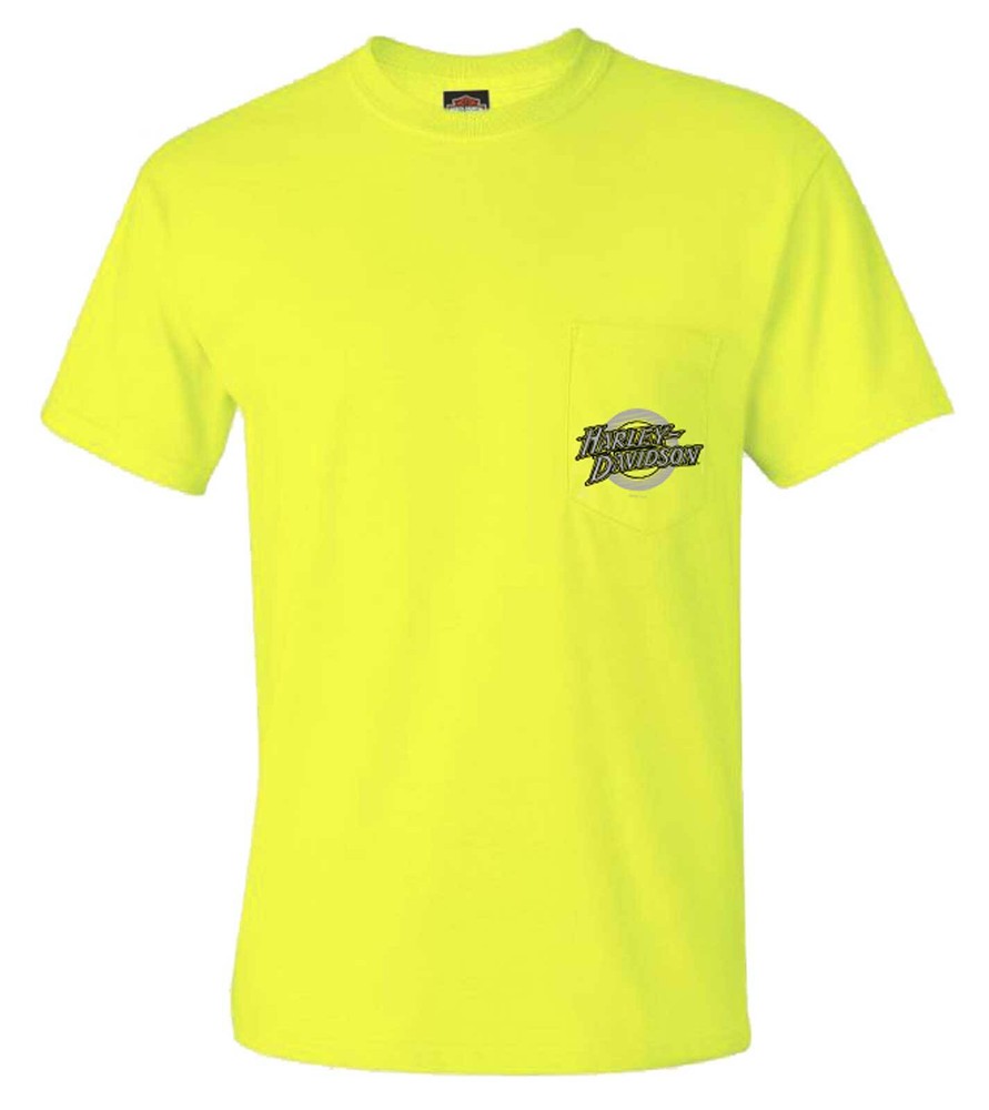 Harley-Davidson Men’s Highly Visible Chest Pocket Short Sleeve Crew-Neck T-Shirt