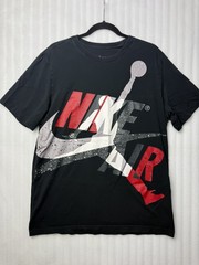 Nike Michael Jordan Jumpman TShirt Sz. L Classic Logo Cement Red Black Big Print