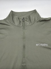 Colombia Sportswear PFG Polo Long Sleeve T-shirt Men XL Green Logo 1/4Zip.47285
