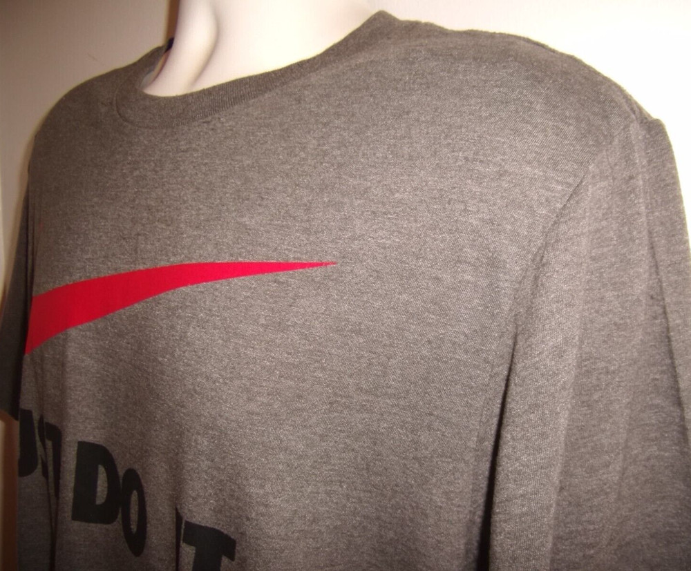 NIKE: Men’s Gray Short Sleeve Tee Shirt Large “Just Do It” Logo
