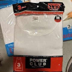 Lot Of 12 White/black Medium A-Shirt/ Tang Top Special,Last Of Inventory