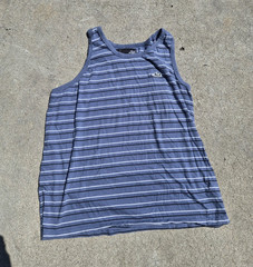 Lost Men’s Blue White Striped Logo Crew Neck Sleeveless T-Shirt Size XL Regular