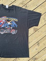Vintage Y2K Wolf Eagle Biker T Shirt American Legends Motorcycle 2XL