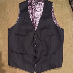 Paul Smith Black Vest Gilet Coin-Lined Casual Formal Japan For 14+