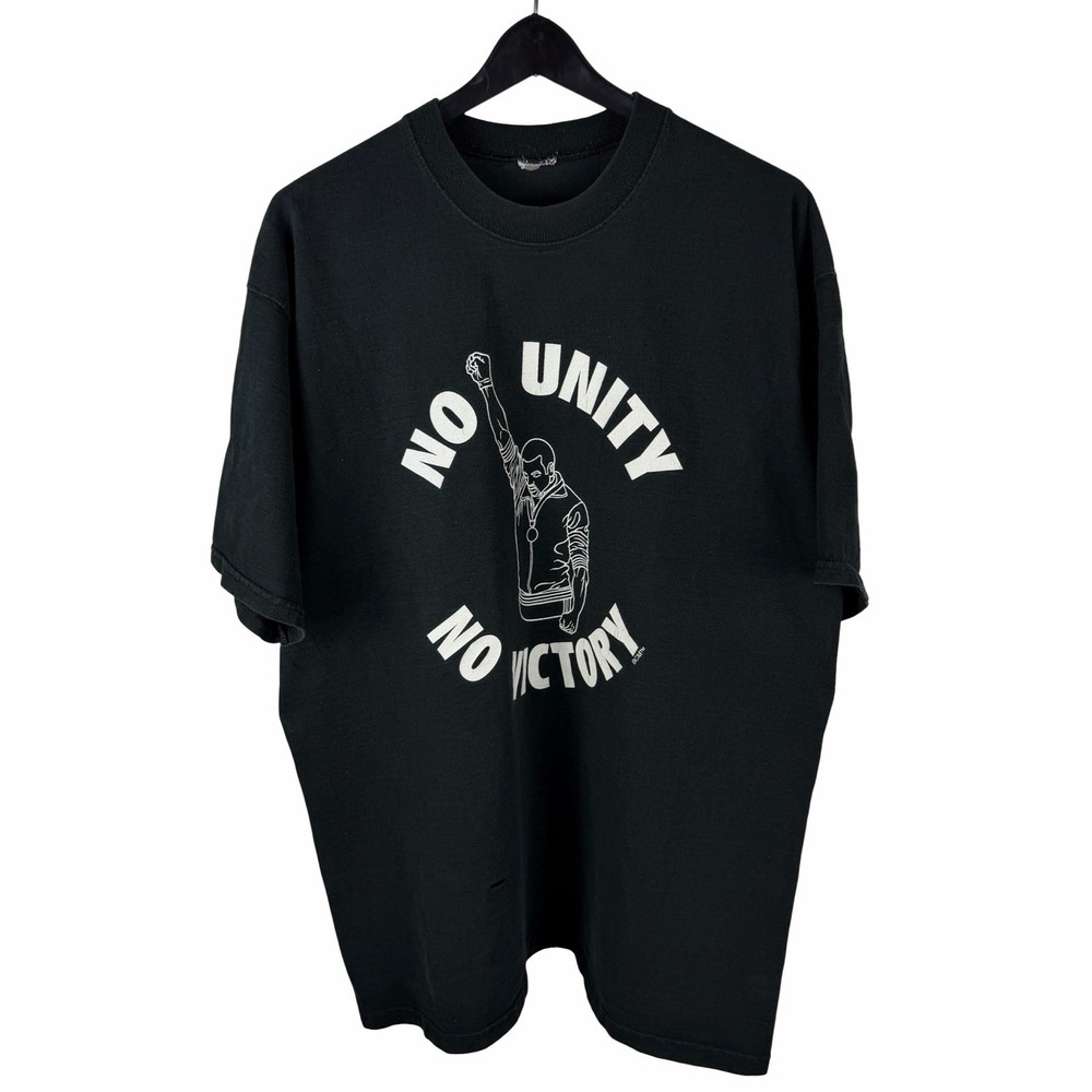 Vintage 90s No Unity No Victory Black Activist Empower Graphic Shirt Size 2XL