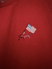 Greg Norman T-Shirt XL Red American Flag Shark Logo 100% Cotton Golf Casual
