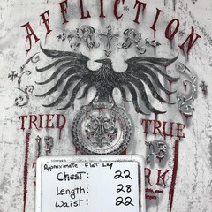 Affliction Shirt Men XL White Tried True Trademark Eagle Graphic Biker Red Foil