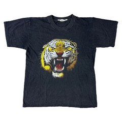 Zip It Tiger T-Shirt Wildlife Graphic Print Short Sleeve Black Mens XL