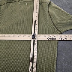 Wallace & Barnes Shirt Mens XS Green Henley Long Sleeve Waffle Thermal Knit