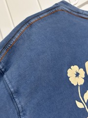 Howler Brothers Men’s Blue T-Shirt Handsaw And Flower Design, Blue With Pocket