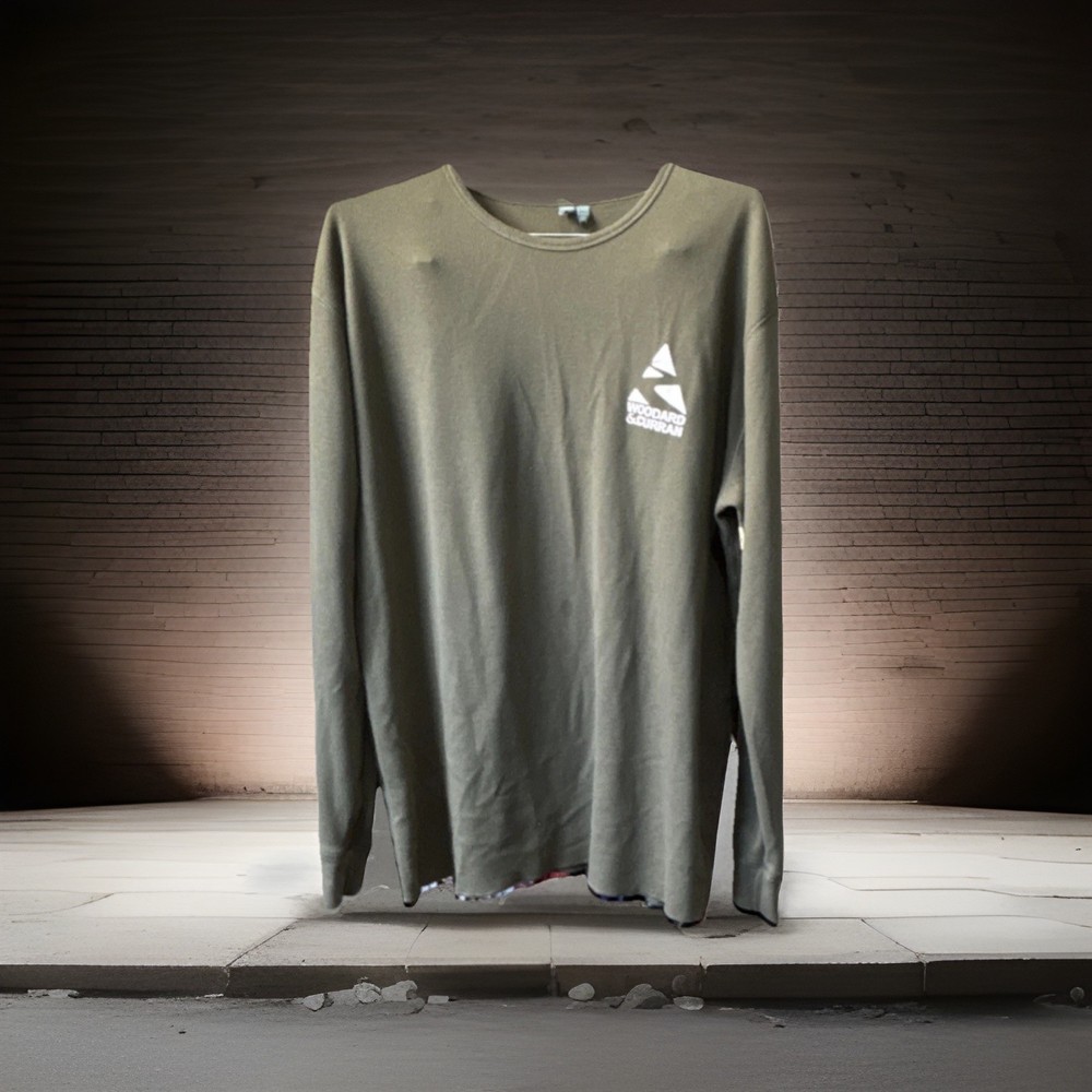 District Threads Men’s Olive Long Sleeve Crew Neck Knit T-Shirt 2XL