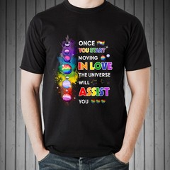 Once You Start Moving In Love Tee, LGBTQ+ Pride Month T-shirt, Rainbow Pride Tee