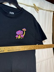 ALAB Black Neon Magic Mushroom T-shirt Men’s Medium Psychedelic Wizard New