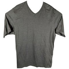 Murano by Raffi Shirt Mercerized Cotton Short Sleeve Striped Gray Mens XL V-Neck