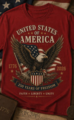 American Eagle 1776-2026 Commemorative T-Shirt Vintage Patriotic Design