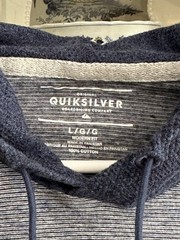 Quicksliver Michi Hoodie Mens Large Blue Heater Pullover tshirt Surf Skate