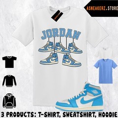 Shirt Matching AJ 1 High OG UNC Reimagined Match Sneaker Shoe Hanging 1s T-Shirt
