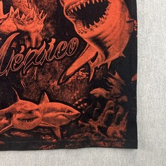Vintage Great White Shark Bloody All Over Print T Shirt Sz XXL Yazbek Tag Mexico