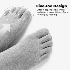 CaiDieNu Mens Toe Socks Cotton Athletic Running Five Finger Crew Socks