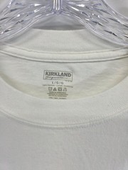 Kirkland Signature Mens White 100% Cotton Crew Neck T-Shirt Size Large 7079002