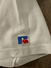 Vintage Russell Athletic Jersey Tee Mens L White Mesh 90s Blank Shirt Logo