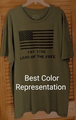 Land Of The Free Est 1776 T Shirt Men’s 2XL Army Green General Standard
