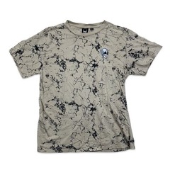 WXYZ Size XL Men’s Short Sleeve Shirt Skull Crystal Wash Tie Dye Beige
