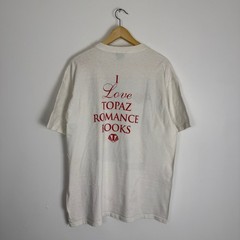 Vintage 90s Topaz Man Romance Novels Tee Shirt White XL Tom of Finland Man
