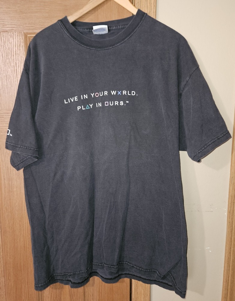 Vintage PlayStation Shirt Mens XL Black Sony Video Game Promo Rare