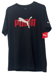 Puma Short-Sleeve Logo-Graphic T-Shirt in Black-Large