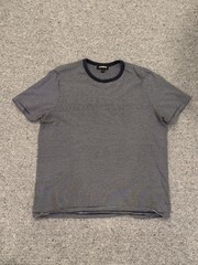 Express Men’s T-Shirt Shirt Tee Blue White Sripe Medium