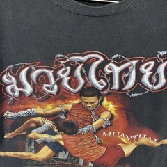 Vintage Rare Muay Thai Shirt Large Boxing Kickboxing UFC MMA Wrestling Thailand